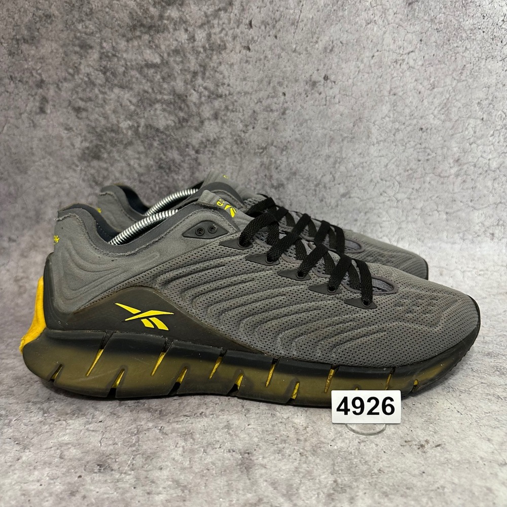 Reebok Zig Kinetica Men Size 12 Grey Utility Yellow FW5293 Running Sneakers